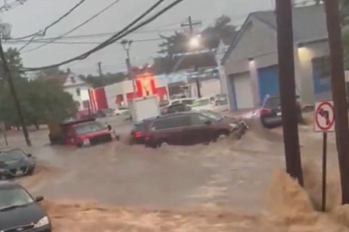 Torrential rain triggers flash flooding in New York, New Jersey