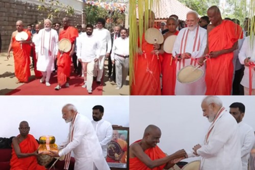 PM Modi visits Jaya Shri Mahabodhi Temple in Sri Lanka
