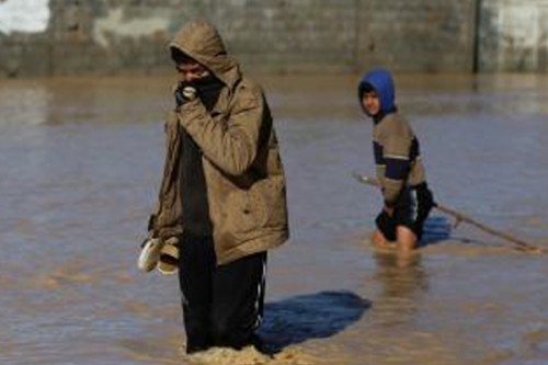 UN reacts after heavy rains flood displaced families in Gaza