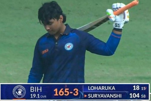 14-year-old Vaibhav Suryavanshi becomes youngest centurion in SMAT with 61-ball 108