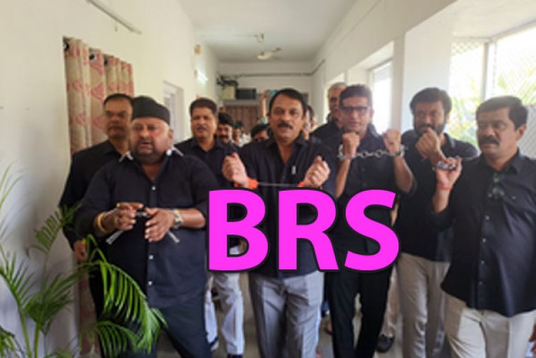 BRS MLAs reach Telangana Assembly wearing handcuffs as mark of protest