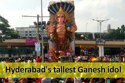 Immersion procession of Hyderabad's tallest Ganesh idol underway
