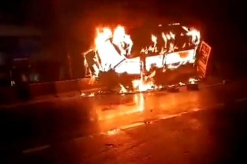 One killed as ambulance catches fire after accident in Hyderabad