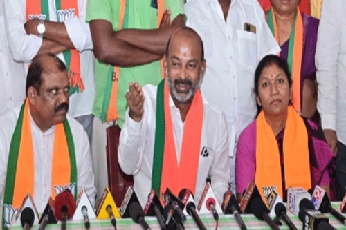 Telangana BJP chief dubs BRS Burglars Robbers Samithi