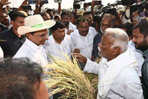 former Chief Minister KCR warns of protest over withering crops