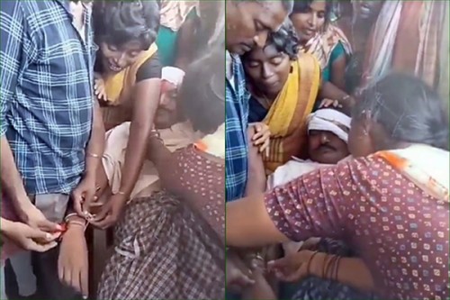 Sister ties rakhi to brother's body in Telangana