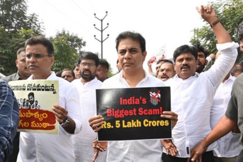 BRS accuses Cong govt of Rs 5 lakh crore land 'scam' in Hyderabad