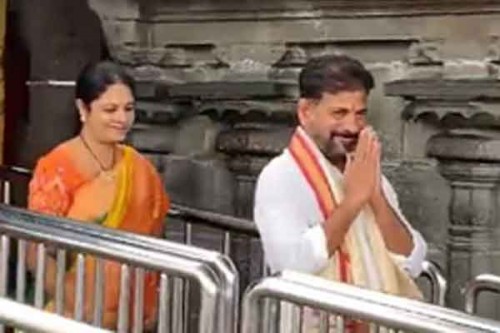 CM Revanth Reddy prays at Tirumala for cordial ties between Telugu states