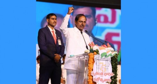 Conspiracies to create unrest in India, says KCR