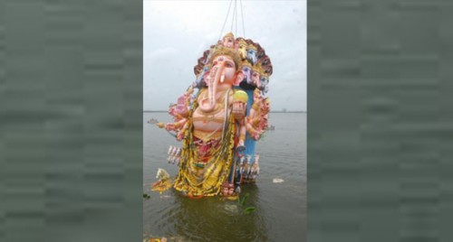 Row over immersion of idols in Hyderabad Hussain Sagar lake