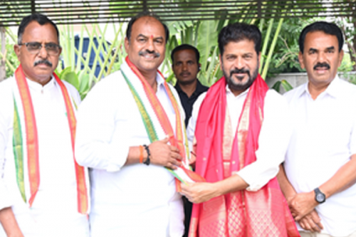 Another BRS MLA defects to Congress in Telangana