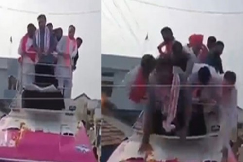 Narrow escape for KTR during election rally