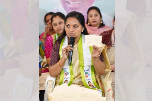 Kavitha Launches Postcard Protest, Pressures Telangana Govt on Women’s Promises